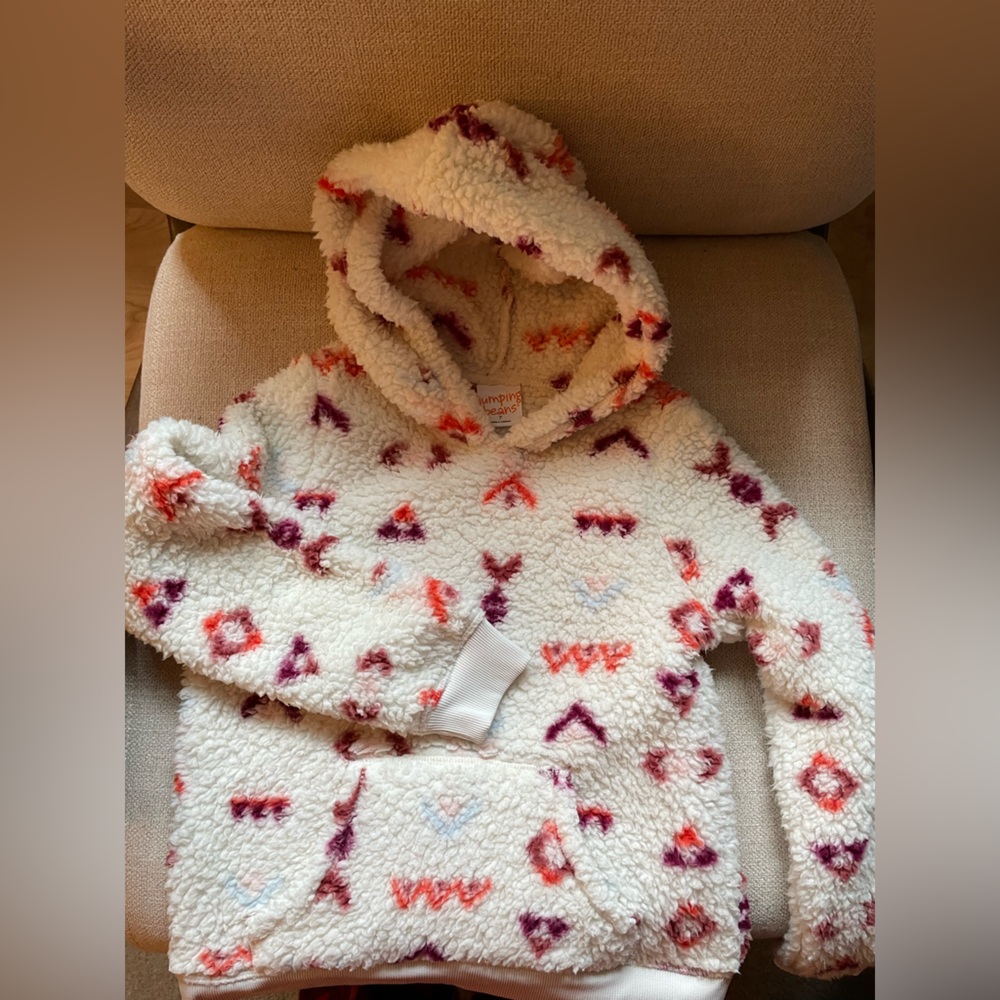 Jumping Beans fleece hoodie size 7 girls white